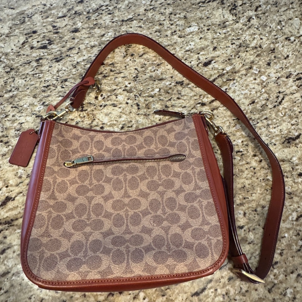 Brown COACH Leather and Canvas Cross Body Bag - Picture 3 of 5